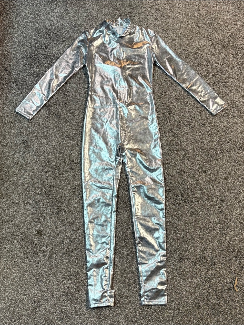 Metallic Silver Kids One-Piece Bodysuit